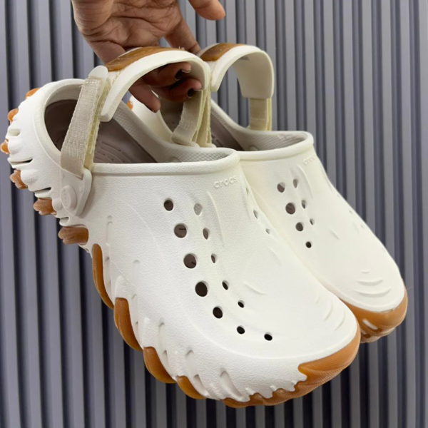 White Crocs Echo Clogs