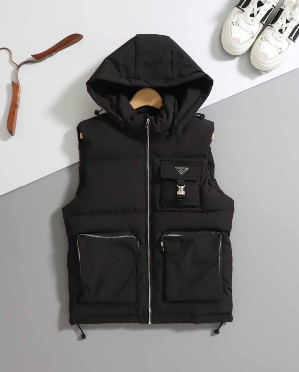 Prada hooded puffer vest