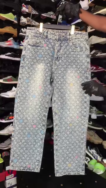Louis vuitton embroided jeans