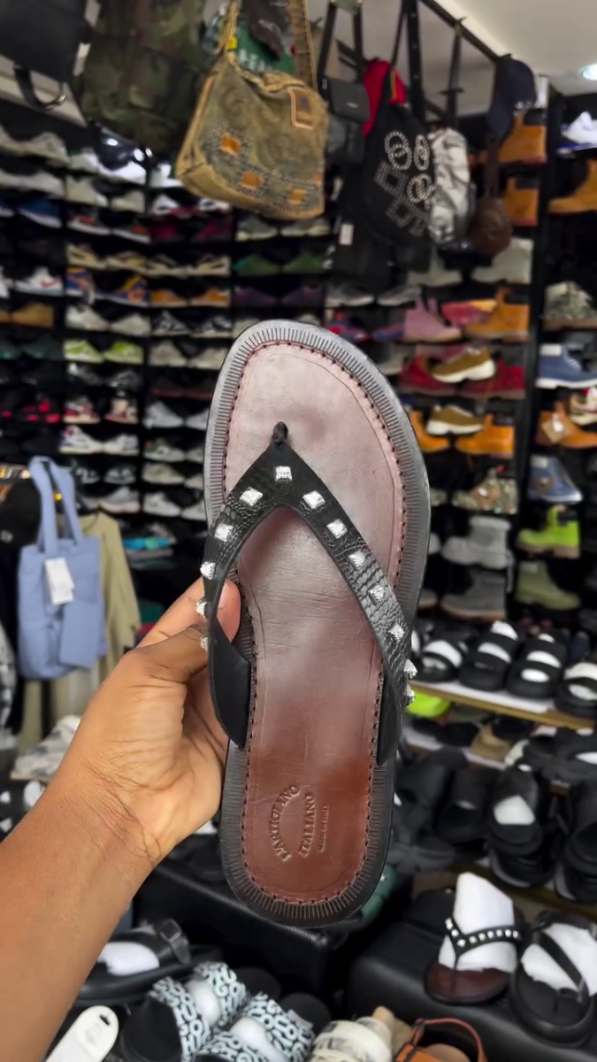 Studded thong sandals